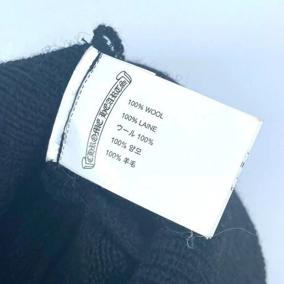 CHROME HEARTS CH logo beanie hat knit hat knit cap Knit hat wool Black - Picture 10 of 16